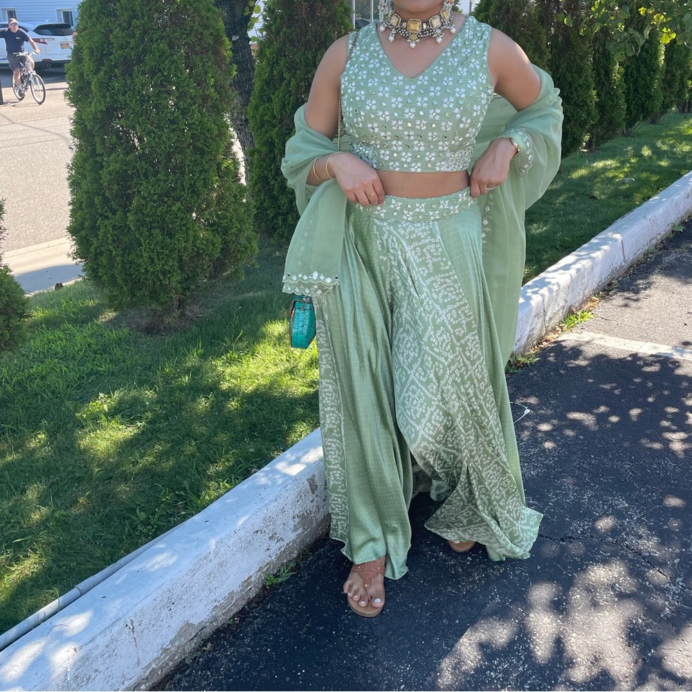 Bandhani printed lengha